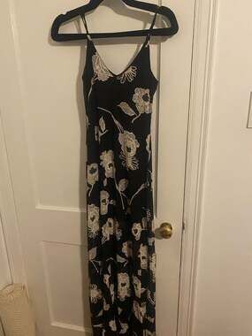 ASTR the Label Floral Embroidered Lace Maxi Dress Black/White